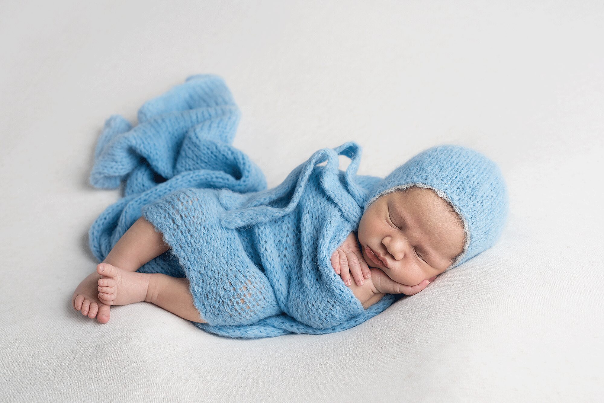 Picture of Baby Boy in Blue Wrap