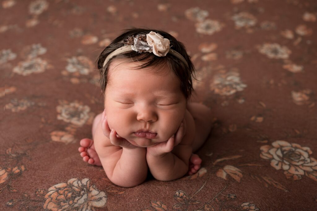 froggy pic on floral blanket